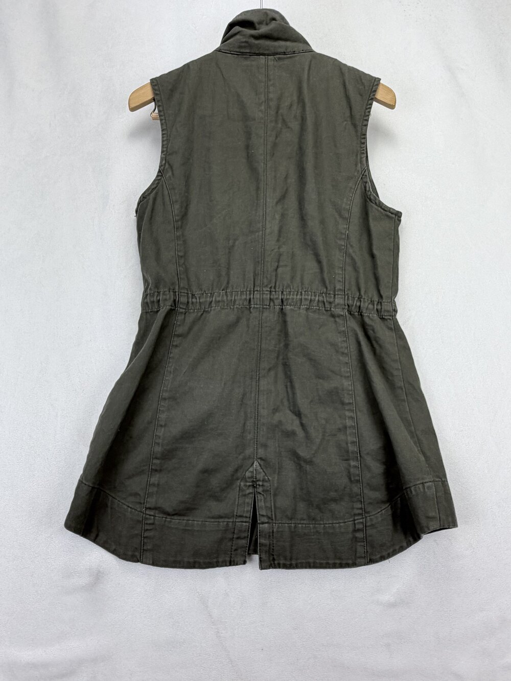 American Rag Women Olive Green Cotton Utility Drawstring Vest Size S - Picture 3 of 14